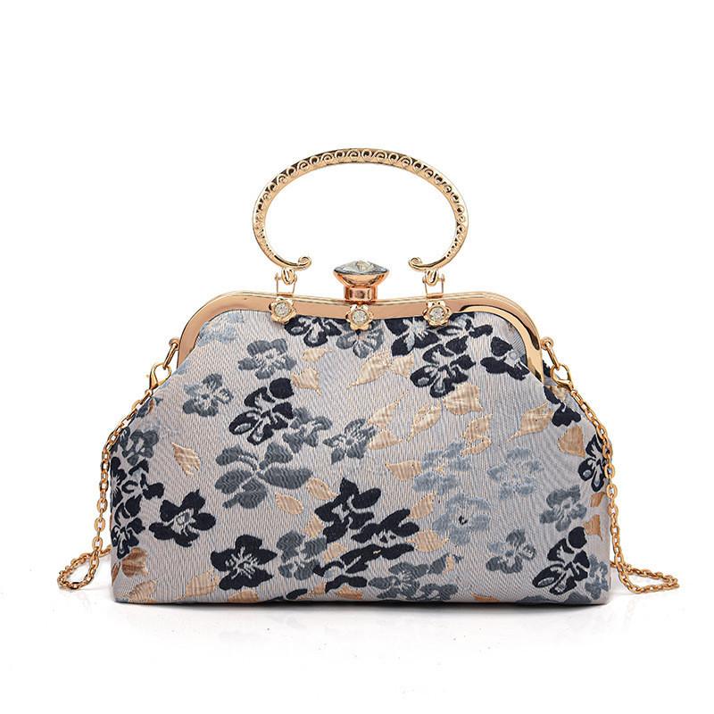 Unique Design Shell Bag With Chain Strap And Butterfly Flower Decoration Women's Handbag