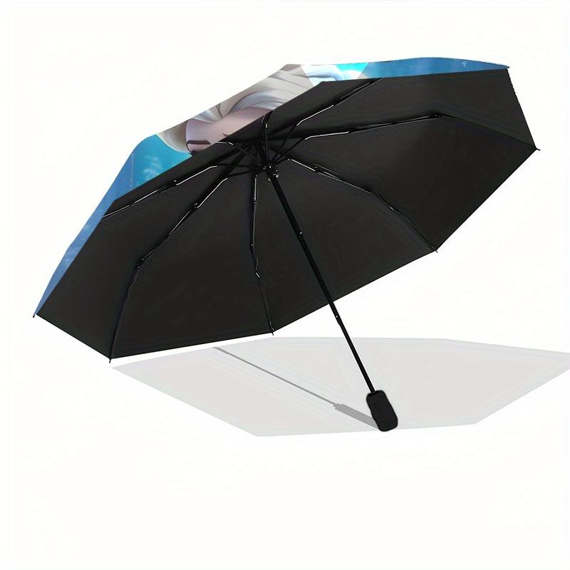 Elsa, Snowflake Automatic Opening and Closing Umbrella, Compact Travel Umbrella, Lightweight and Portable, Suitable for Beach Commuting Busi