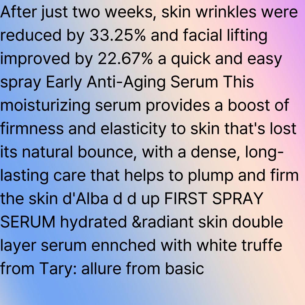 d’Alba White Truffle First Spray Serum – 100ml / KOREA COSMETIC