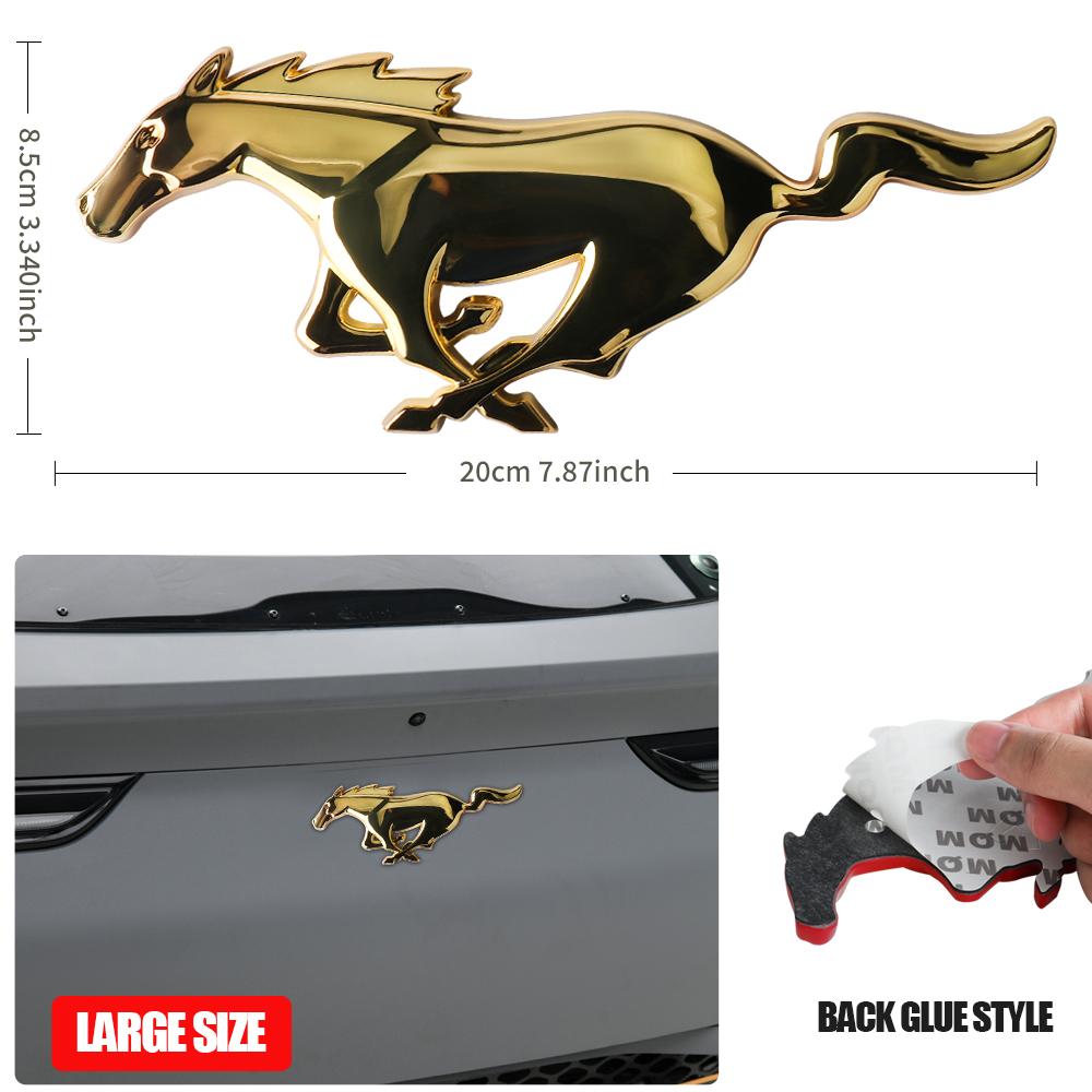 AJX1 3D Meatl Car Front Hood Grill Tail Trunk Sticker Badge Cover Decoration For Ford Mustang Fiesta Focus Mondeo Mk4 Fiesta Kuga St