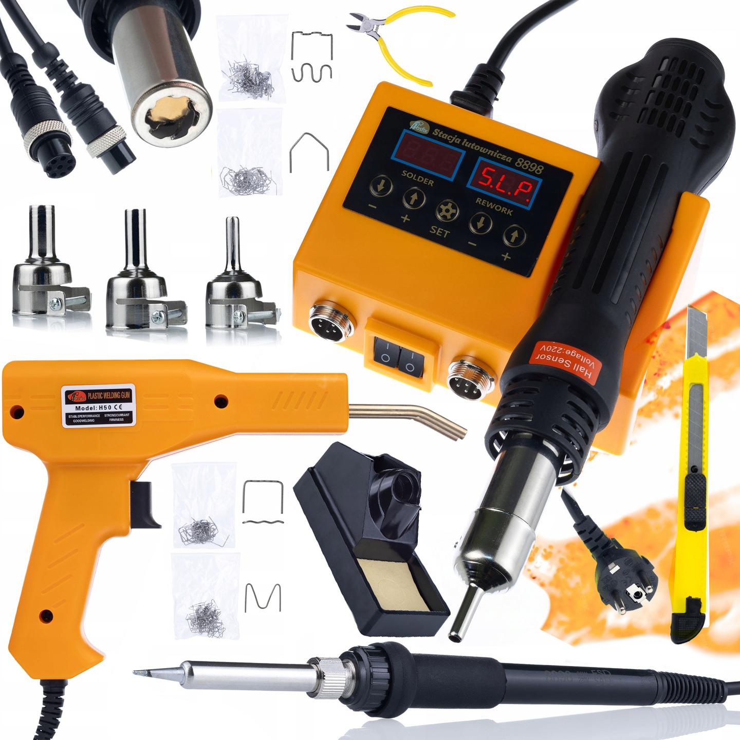 

Rosfix Stacja Lutownicza 2w1 Orange Husky OH660 – Lutowanie i Zgrzewanie | Moc 660W | Zszywacz do Plastiku w Walizce + 200 Zszywek