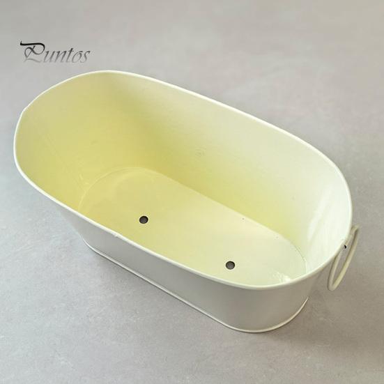 Garden Decoration Pot Metal Flower Planter with Drainage Holes & Handles, Weather Resistant Iron Pot, High-end Plant Gift Minimalist Succulents