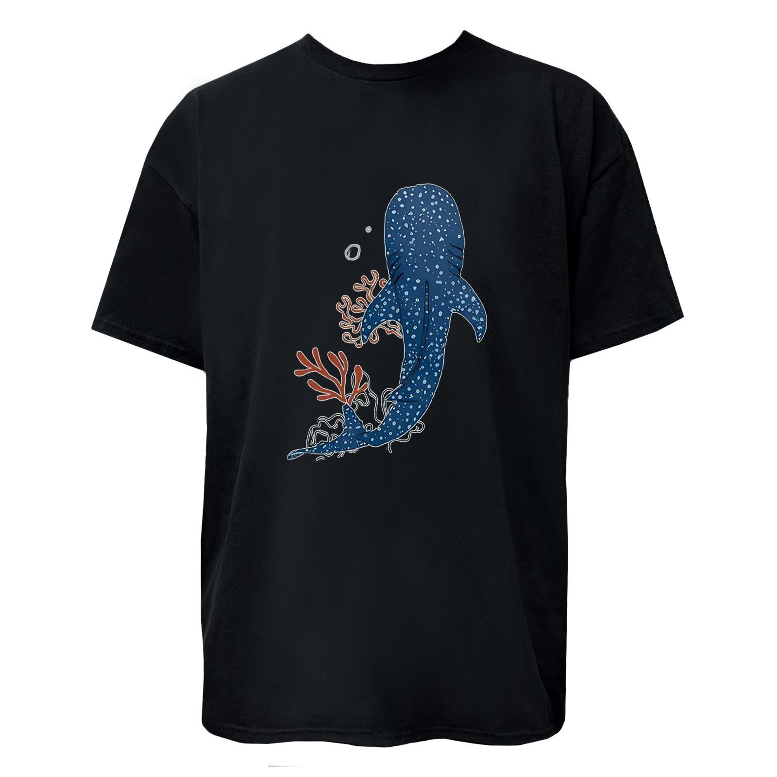 Blue Whale Under the Sea Graphic T-Shirt Unisex Tee Women Men XL