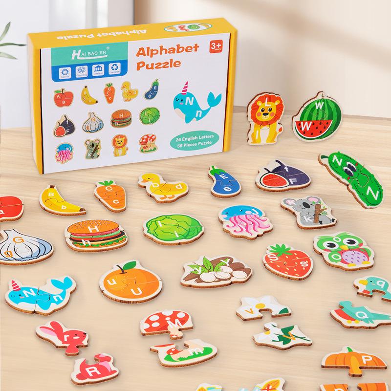 

Babies Wooden Alphabet and Animal Puzzle Board for Early Learning