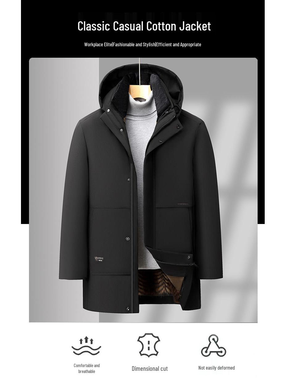 

Woodpecker Men s Winter Coat: Cotton Jacket with Removable Lining, Plus Velvet, Extra Thick for Middle-aged and Elderly. 195/4XL [165-180 Jin]