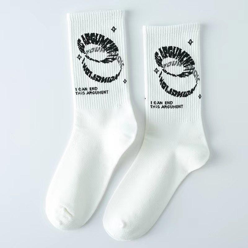 Roliga Herrstrumpor Glada Nya Mode Ins Stil Strumpor För Kvinnor Och Män Hip Hop Harajuku Tecknad Fotboll Bomullsstrumpor