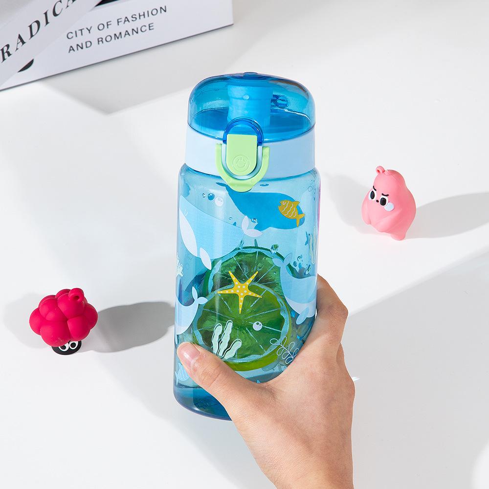 18.6oz Leakproof Cartoon Water Cup Portable Water Bottle With Rope Easy-to-Carry For Outdoor Travel Back to School Essentials