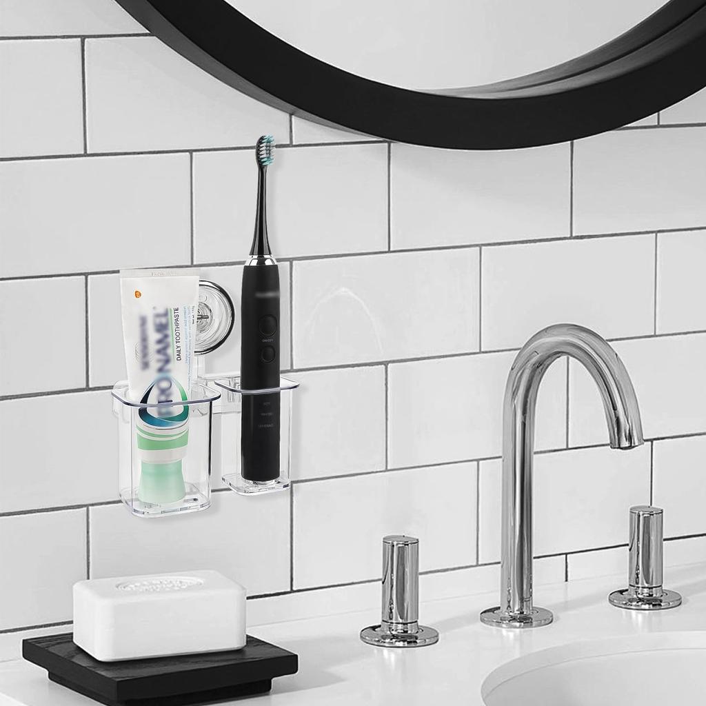 Linkidea Toothbrush Holder for Plastic Toothbrush Hanger Compatible with iO Series and Sonicare 7AM2M Wall-Mounted Bathroom, Adhesive, 2-Slot