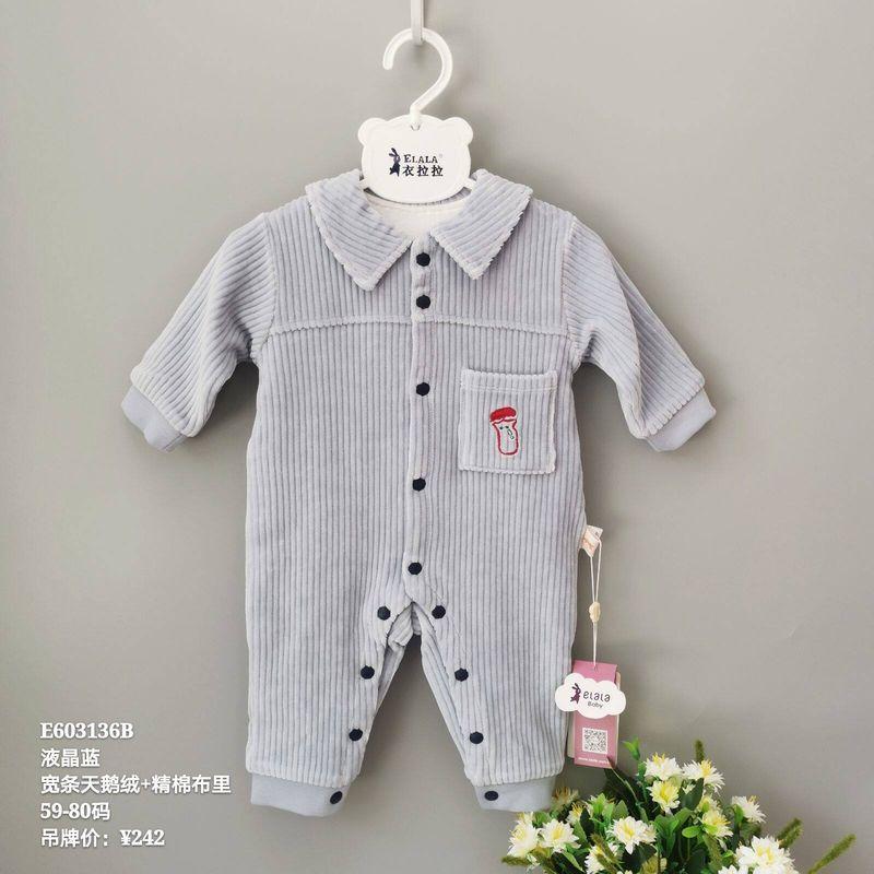 

Yilala Spring and Autumn Season Baby Boys Double-Layer Pure Cotton Long-Sleeve Romper Jumpsuit E603136B Lcd Blue Size 66 (about 3-4 Months)
