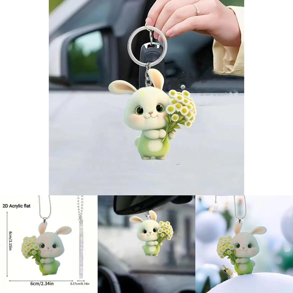 Adorable Cartoon Acrylic Christmas Tree Pendant For Car Decoration Interior