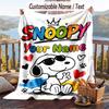 Custom Text Flannel Throw Blanket, Lightweight Cozy Bed Sofa BlanketSnoopy Peanuts