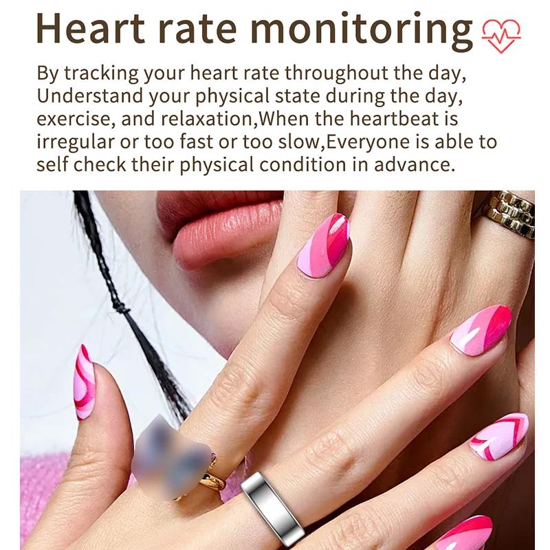 Smart Ring Multifunctional Step Health Tracker Heart Rate Blood Oxygen Monitor Waterproof Multi Sports Men Women Sleep Fitness