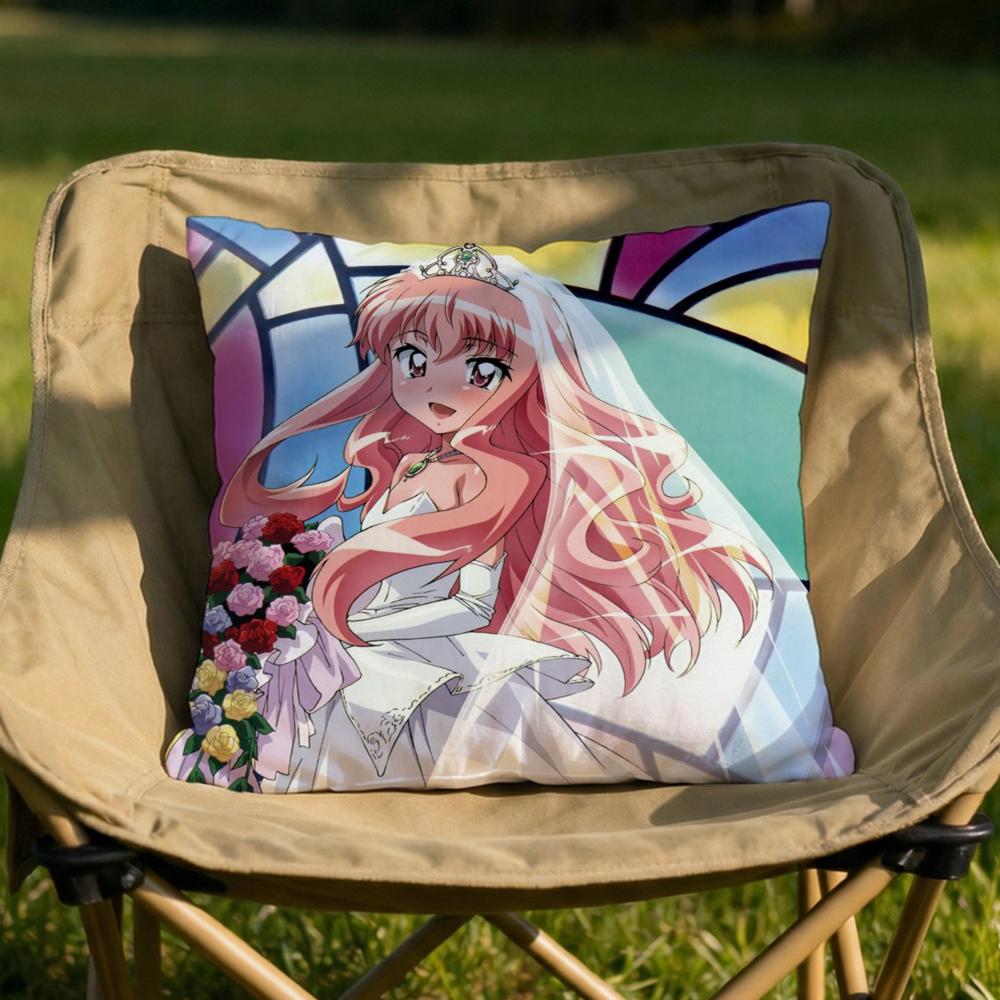 Anime ZZero no TTsukaima Cushion Cover Soft Reversible Durable Pillow Cover MultiScene Use for Home Car Daily Comfort