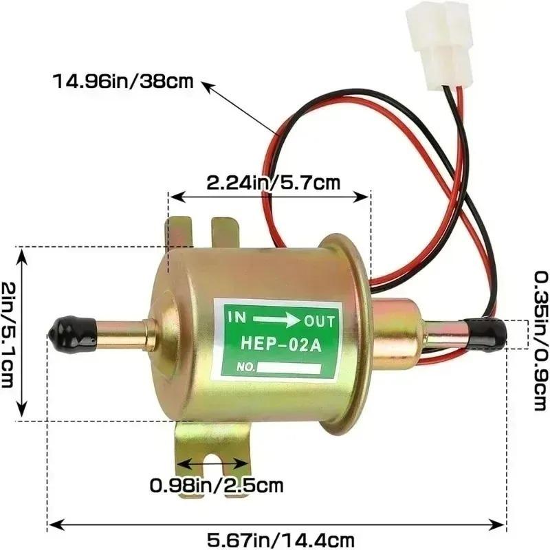 12V Universal Electric Fuel Pump Low Pressure Bolt Fixing Wire Diesel Petrol HEP-02A for Car Carburetor Motorcycle