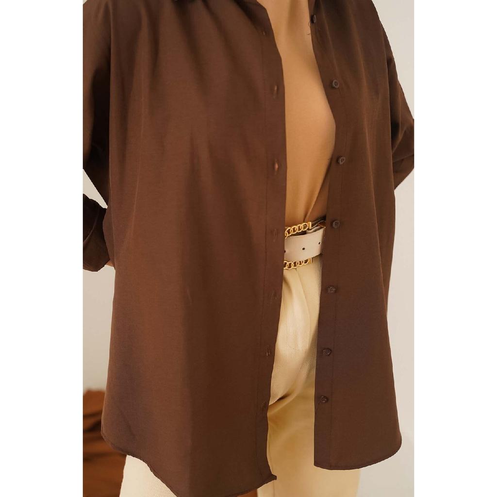 103901 Übergroßes Basic Hijab-Shirt - Creme