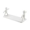Wall Mounted Shelf Hole Free Installation Small Doll Shape Large Capacity Plastic Stable Load Bearing Storage Rack White