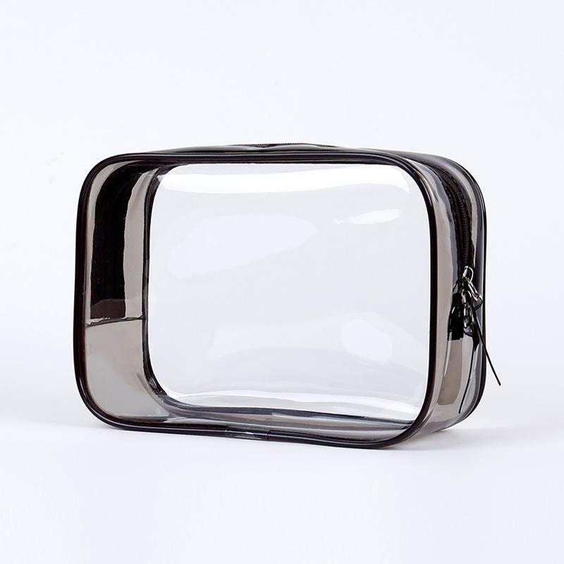 Transparent PVC Waterproof Makeup and Toiletries Bag, Portable for Travel, Customizable Logo, Multi-functional Storage. 17*6*12 cm серый