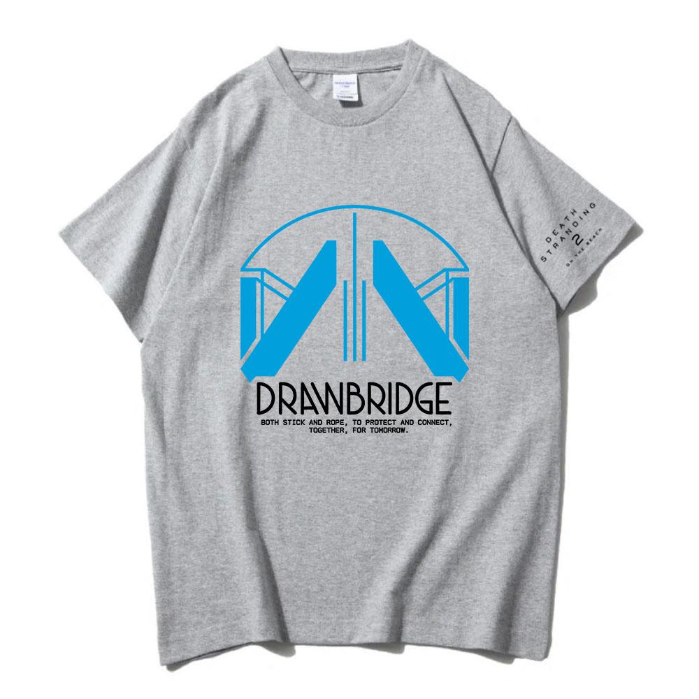 Drawbridge Design Graphic Tees Game DEATH STRANDING 2 ON THE BEACH T-shirt Unisex Streetwear Cotton Short Sleeve Mens Tee-shirt