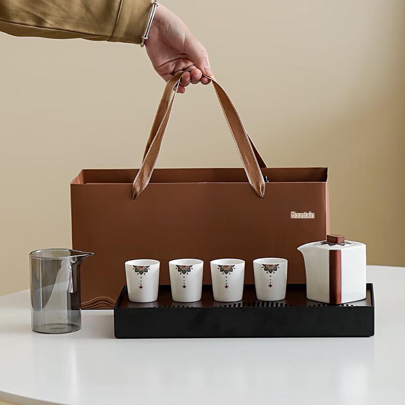 Zhizhe Jueqi Mountain Scene Ceramic Tea Tray Set