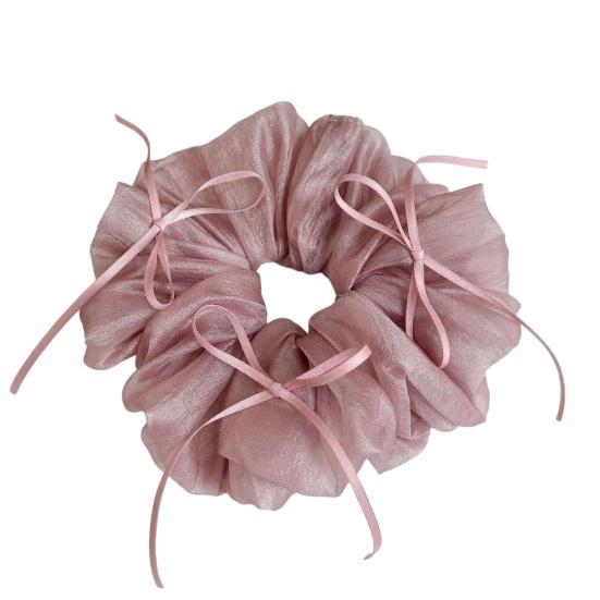 Hair Tie High Elasticity Bowknot Decor Mesh Ballet Style Hair Rope No Damage Non-Slip Lightweight Breathable Summer Hair Accessories
