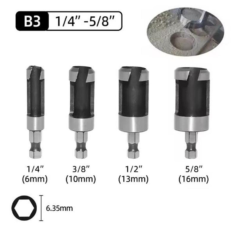 Wood Plug Cutter Drill Bit Set Hex Shank Barrel/Claw Type Wooden Plug Drill Straight and Tapered Hole Cutter Woodworking Tool