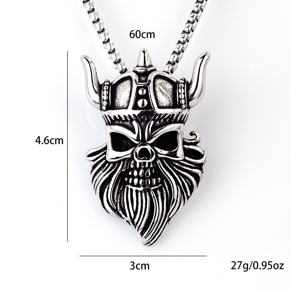 European and American Retro God of War Pendant Titanium Steel Devil Men's Necklace