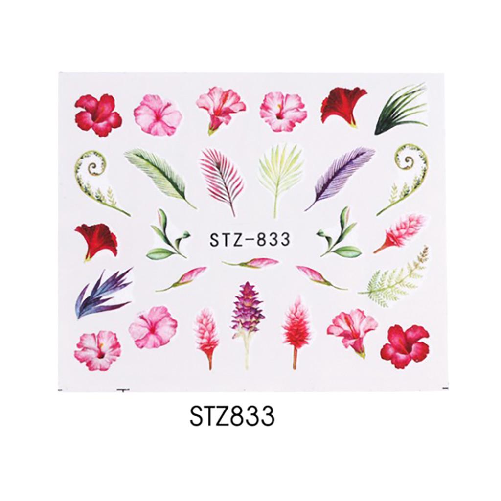 Water Transfer Sticker Decals Flower Leaf Summer DIY Manicure Decor