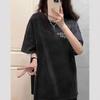 American Retro Unisex Distressed Oversized T-Shirt - Summer Short Sleeve, Straight Shoulder, Plus Size