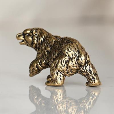 Latón Lindo Estatua de Oso Pequeño Adornos Decoraciones Artesanías Colecciones Figuras de Animales Miniaturas Juguete para Niños Regalos