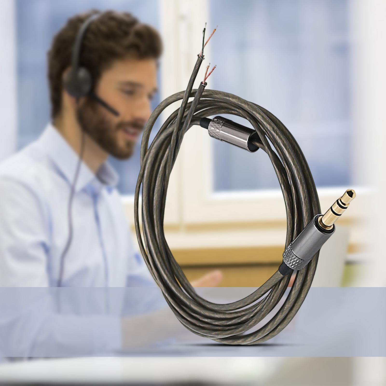 

Customizable Headphone Replacement Cable With Noise Reductions High Puritys Coppers Cores For DIY Enthusiasts срібний/білий