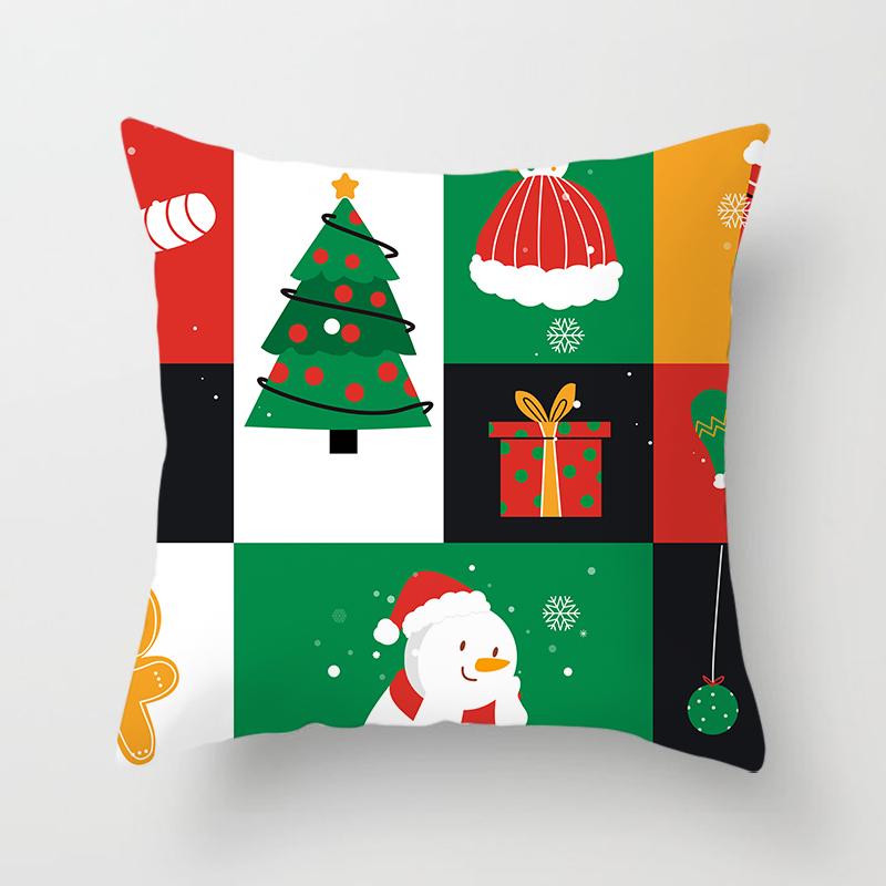 Merry Christmas Printed Pillowcase Christmas Style Cushion Cover Home Sofa Decor Throw Pillowcase