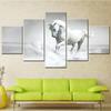 White Horse Animal Wall Art Canvas Set Living Room Bedroom Teenager Decor Modern Abstract Poster Picture - Modular Giclee Print