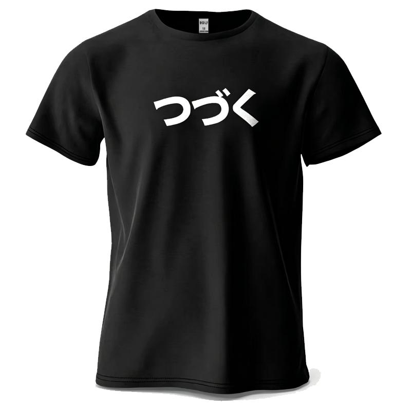 Japanese Character Printed Men's T-Shirt Cotton Oversized Cultural Graphic Tees for Women Tops Tees Casual Streetwear