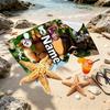 Asciugamano da Spiaggia Personalizzato con Nome Masha e Orso, per Viaggio Campeggio Festa in Spiaggia Decorazione Casa, Regalo di Compleanno per Famiglia e Amici