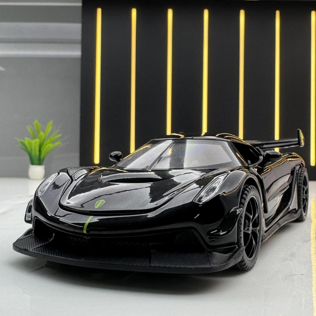 1/32 Alloy Die-cast Koenigsegg JESKO Sports Car Model Sound and Light Return Belt Base Ornament Children's Toys Birthday Gift