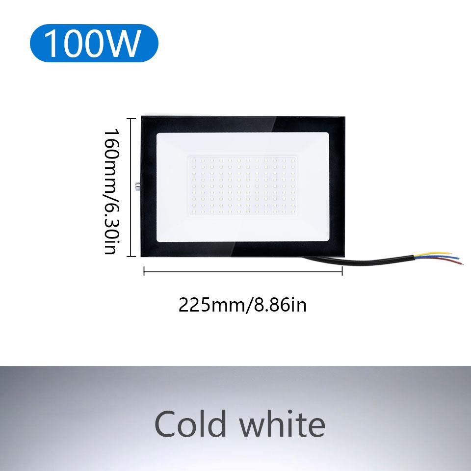LED Flood Light Spotlight AC220V 100W 200W IP66 Waterproof LED Black Shell Garden Street Gate Wall Floodlights led floodlights