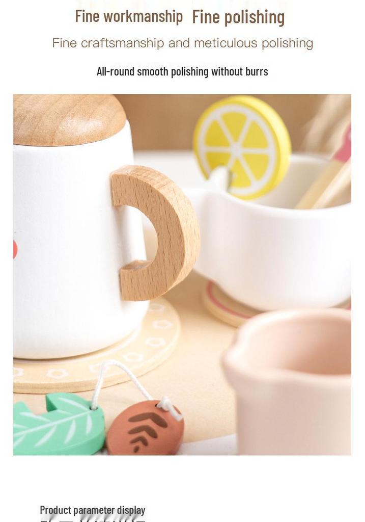 Wooden Afternoon Tea Set for Kids - Educational Role-Playing Toy