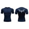 Cross Print Short Sleeve Compression Shirts for Men Athletic Quick Dry Tees Tshirt Gym Workout Running Undershirts Baselayers