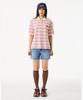 UNKNOWN PLANET Retro Multi-Stripe Polo Shirt Pink