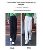 Women's Black Corduroy Wide-Leg Pants with Fleece Lining for Autumn/Winter 2025