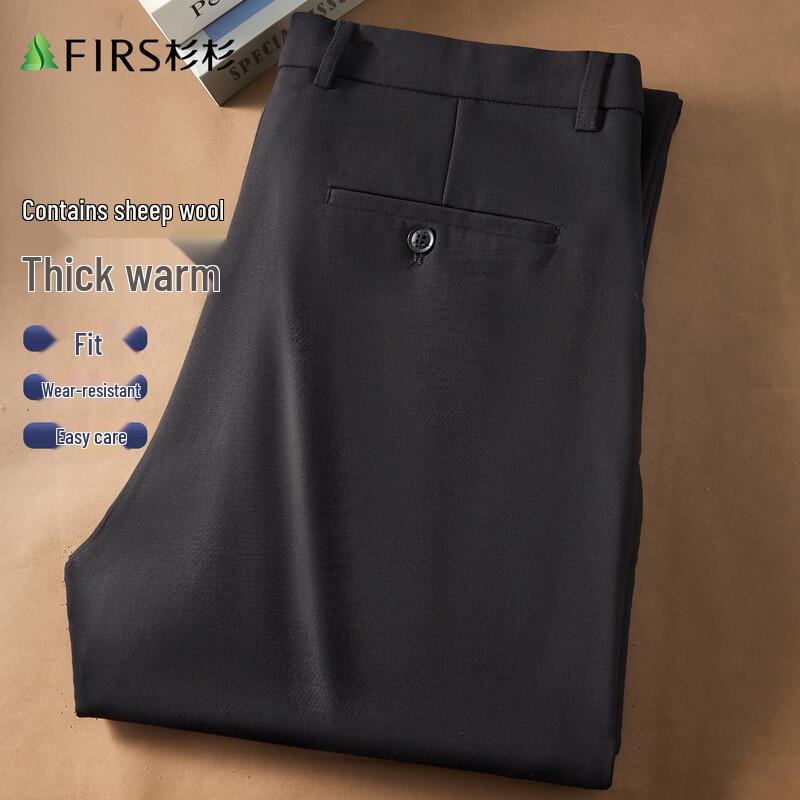 FIRS Men s Wool-Blend Fleece Lined Straight-Leg Trousers 40 185/100A