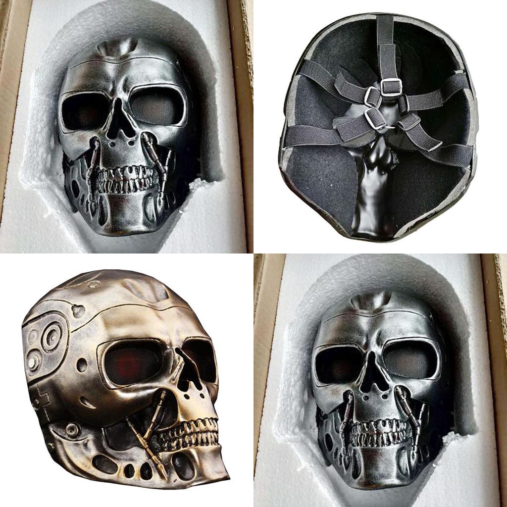 Maschera Terminator di Halloween Maschera Costume Integrale in Resina per Feste e Giochi di Ruolo