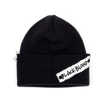 BLACKBLOND BBD Side Patch Long Beanie (Black)