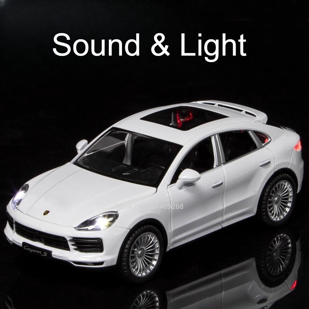 1:24 Scale Cayenne S 911 Carrera RS Sports Car Model Toy Sound Light Metal Diecast Supercar Models Boy Decoration Cars Toys