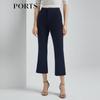 PORTS Women's High-Waist Color-Block Cropped Flare Pants