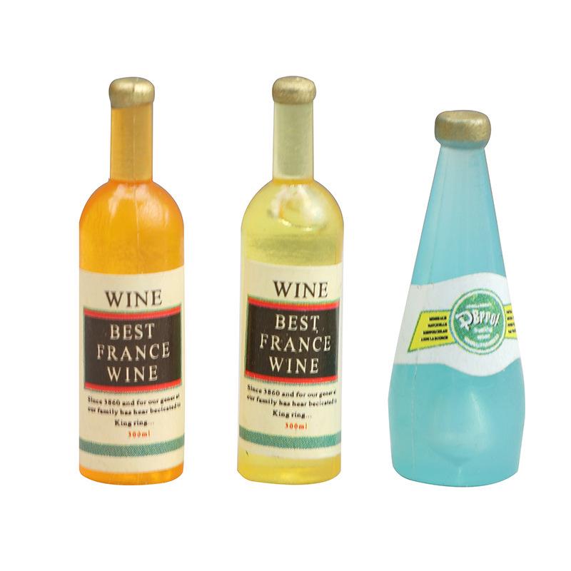 

1:12 Dollhouse Miniature Party Drinks Set - 3 Bottles of Foreign Liquor