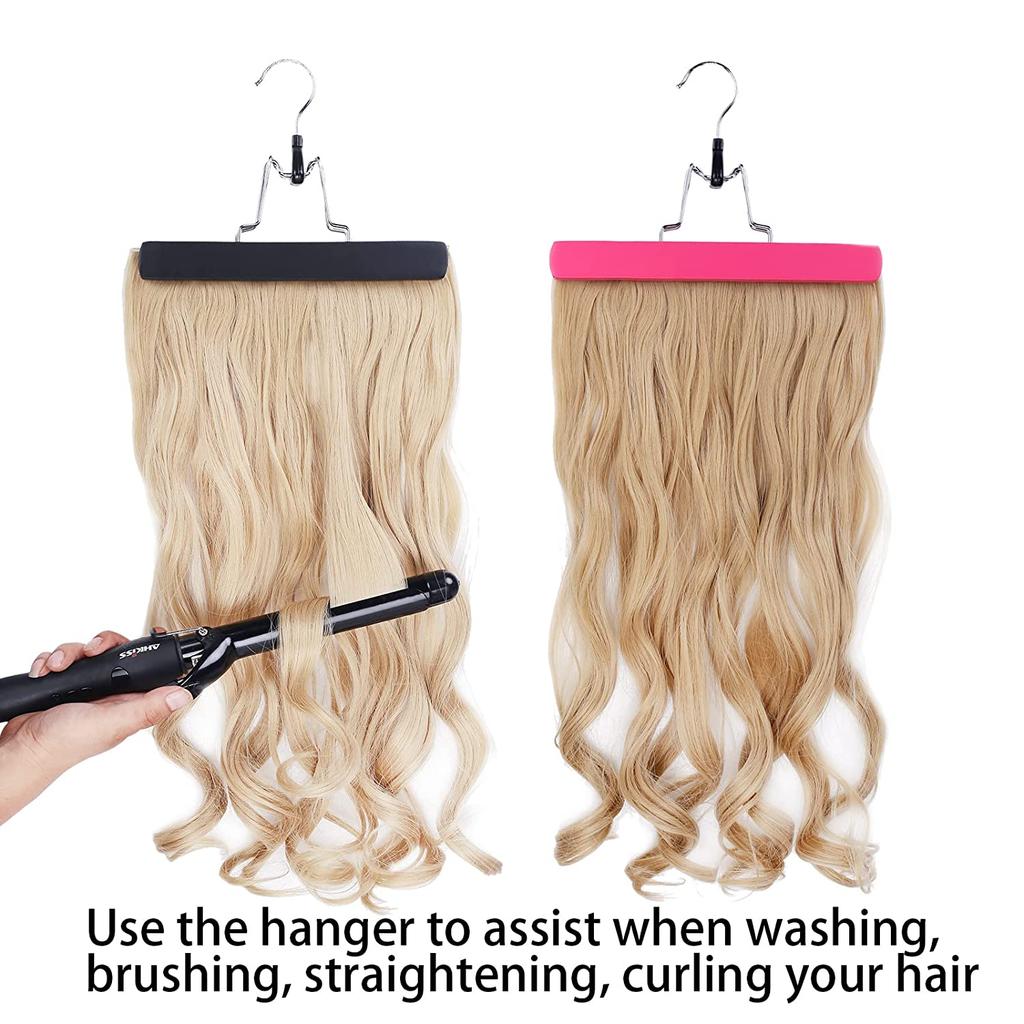 Adjustable Wooden Hanger for Wigs & Hanfu Dresses, Skirt Pants Hanger JK Uniform & Pleated Skirts, Multi-Punctional Foldable Storage Organizer
