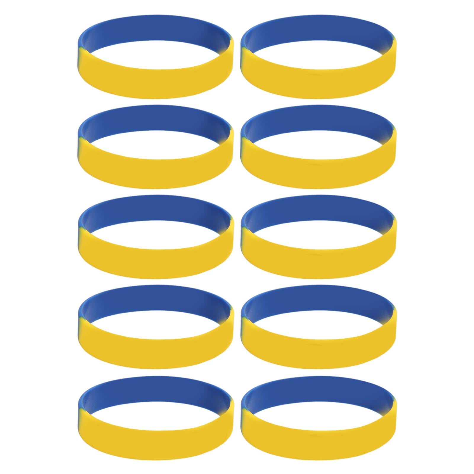 

10Pcs Ukrainian Rubber Bracelets Ukraine Wristband for Sports Fan Supporter Men Women
