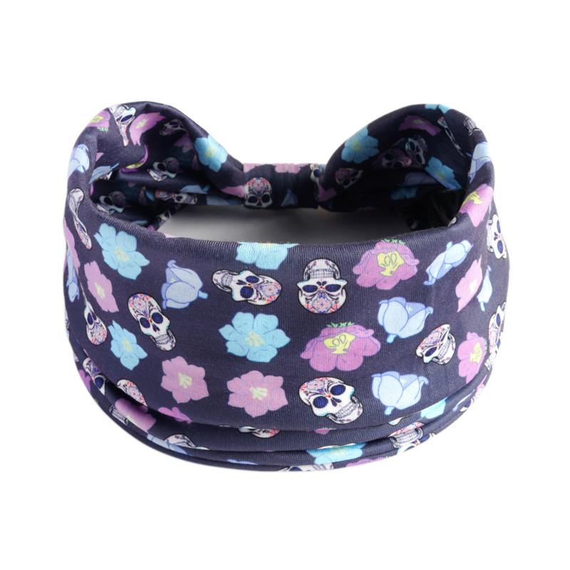 Halloween Druck Stirnbänder Damen Mädchen Haarbänder Totenkopf Vintage Kreuz Turban Bandage Bandanas Haarbänder Haaraccessoires