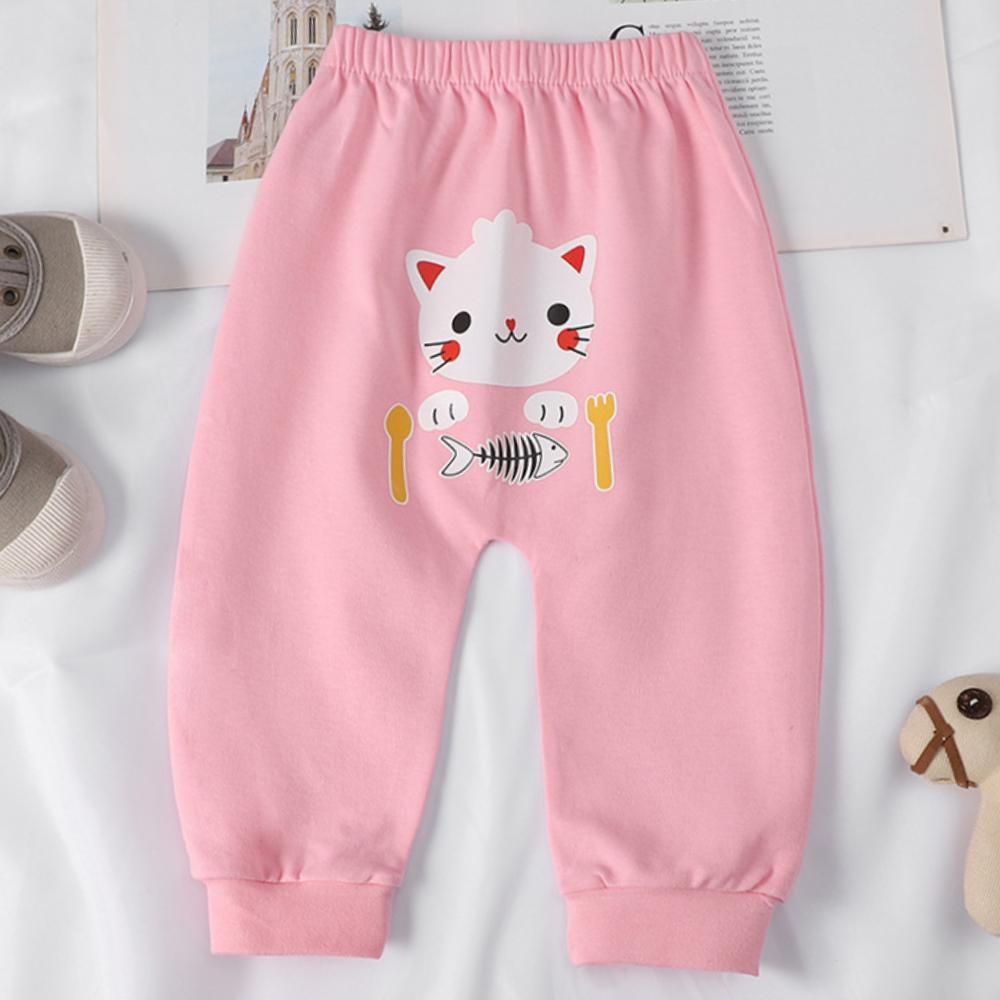 Kawaii Cartoon Gedruckt Baby Jungen Mädchen Lange Hosen Hohe Taille Casual Harem Hosen